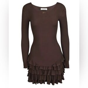 My Mum Made It Brown Drop waist ruffle dress